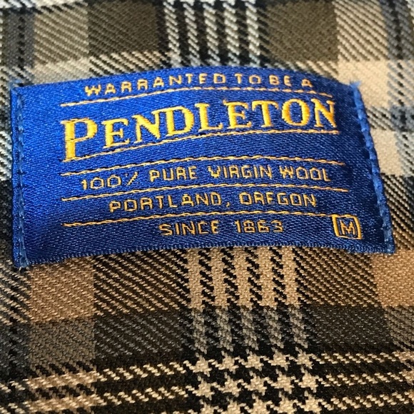 Sir Pendleton Shirt Men’s Plaid Button Down 100% Wool Medium Long Sleeve Casual - Picture 9 of 13